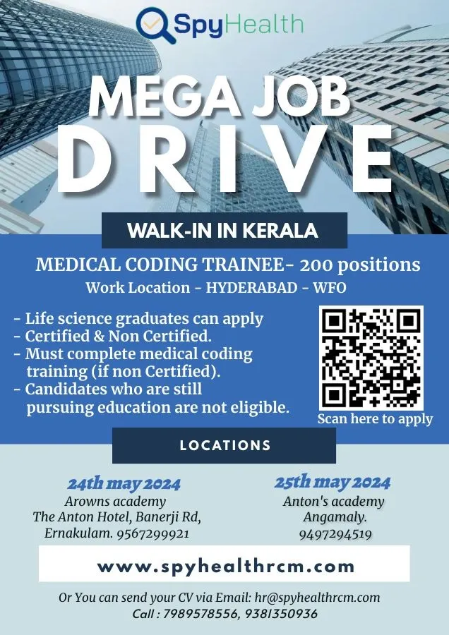 [200 Openings] Spy Health Mega Hiring for FRESHERS – Medical Coding on 24th & 25th May 2024