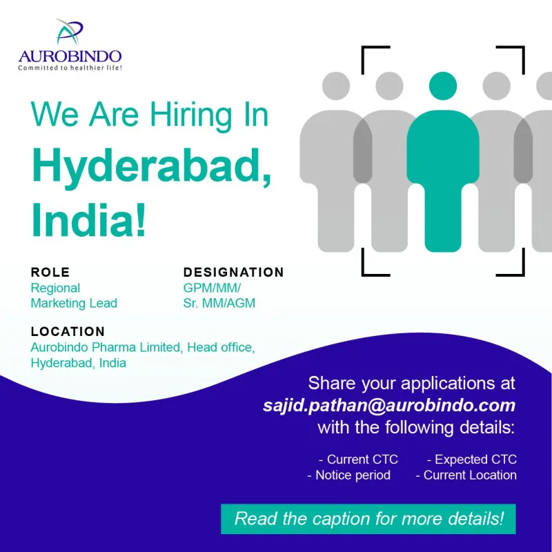 Aurobindo Pharma Hiring for B. Pharma/ B.Sc. + MBA - Urgent Need