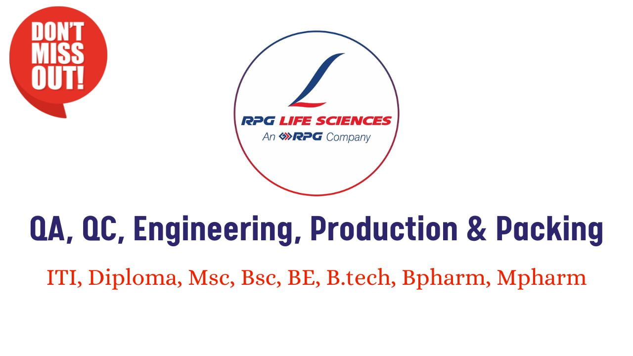 RPG Life Sciences Hiring for QA, QC, Engineering
