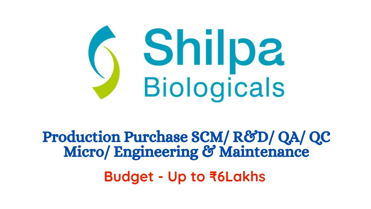 Shilpa Biologicals Hiring for Production Purchase