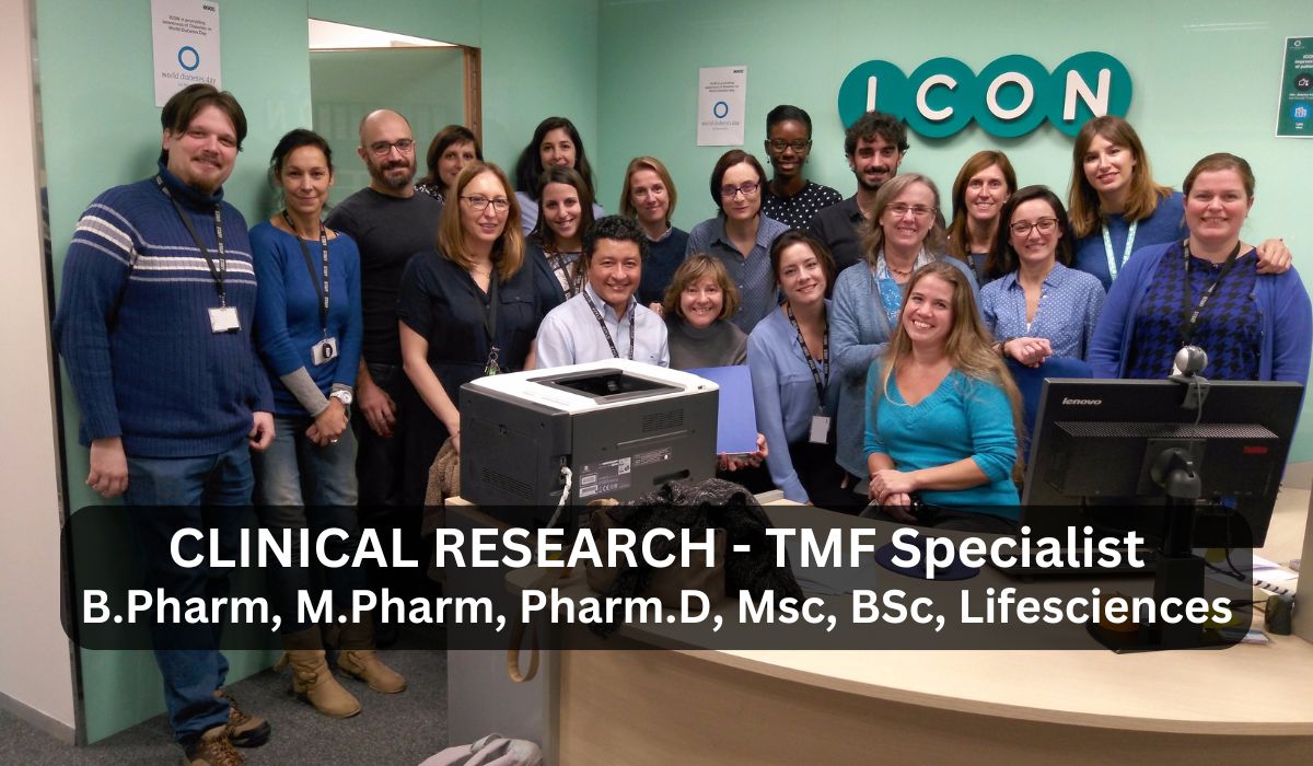 Icon Plc Hiring TMF Specialist In Clinical Research
