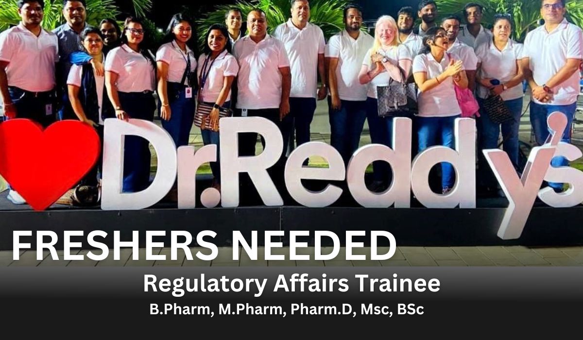 Freshers Regulatory Affairs trainee Requirement in Dr Reddy Labs