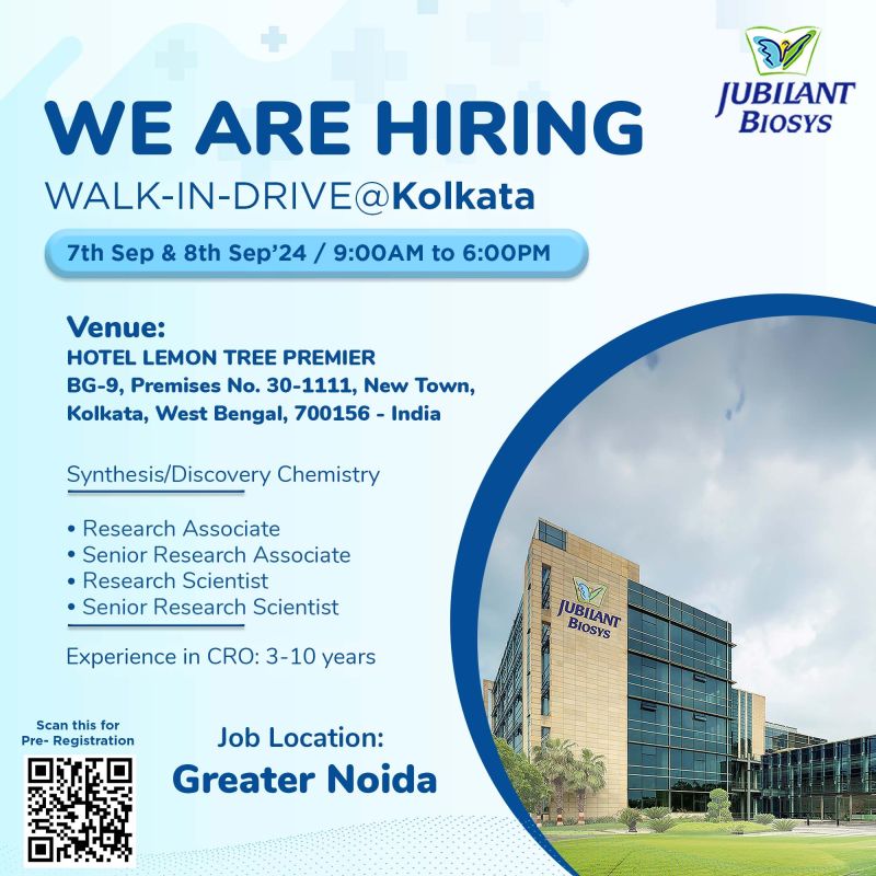 Jubilant Biosys Hiring for Research Associate, Sr Research Associate/ Research Scientist, Sr Research Scientist Jubilant Biosys Hiring for Research Associate, Sr Research Associate/ Research Scientist, Sr Research Scientist