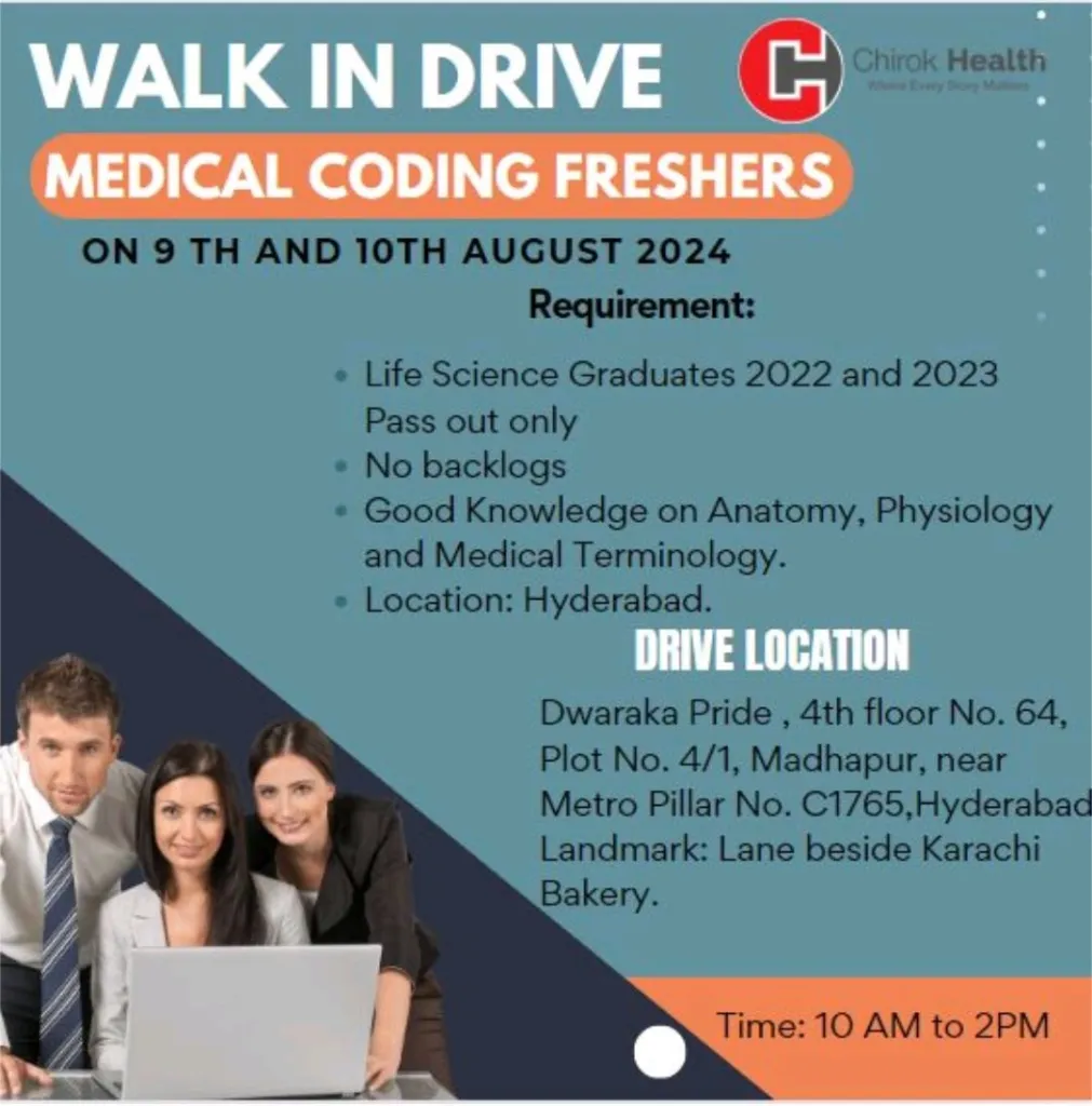Chirok Health Hiring for FRESHERS | Medical Coding Chirok Health Hiring for FRESHERS | Medical Coding
