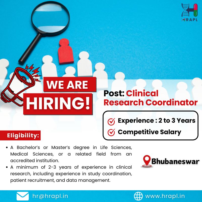 Clinical Research Coordinator Hiring at HRAPL Clinical Research Coordinator Hiring at HRAPL
