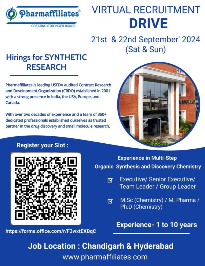 Pharmaffiliates – Virtual Recruitment Synthetic Research Pharmaffiliates – Virtual Recruitment Synthetic Research