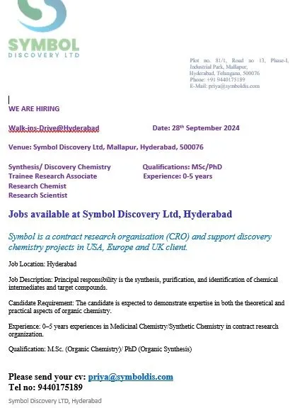 Symbol Discovery Hiring for Freshers & Experienced Symbol Discovery Hiring for Freshers & Experienced