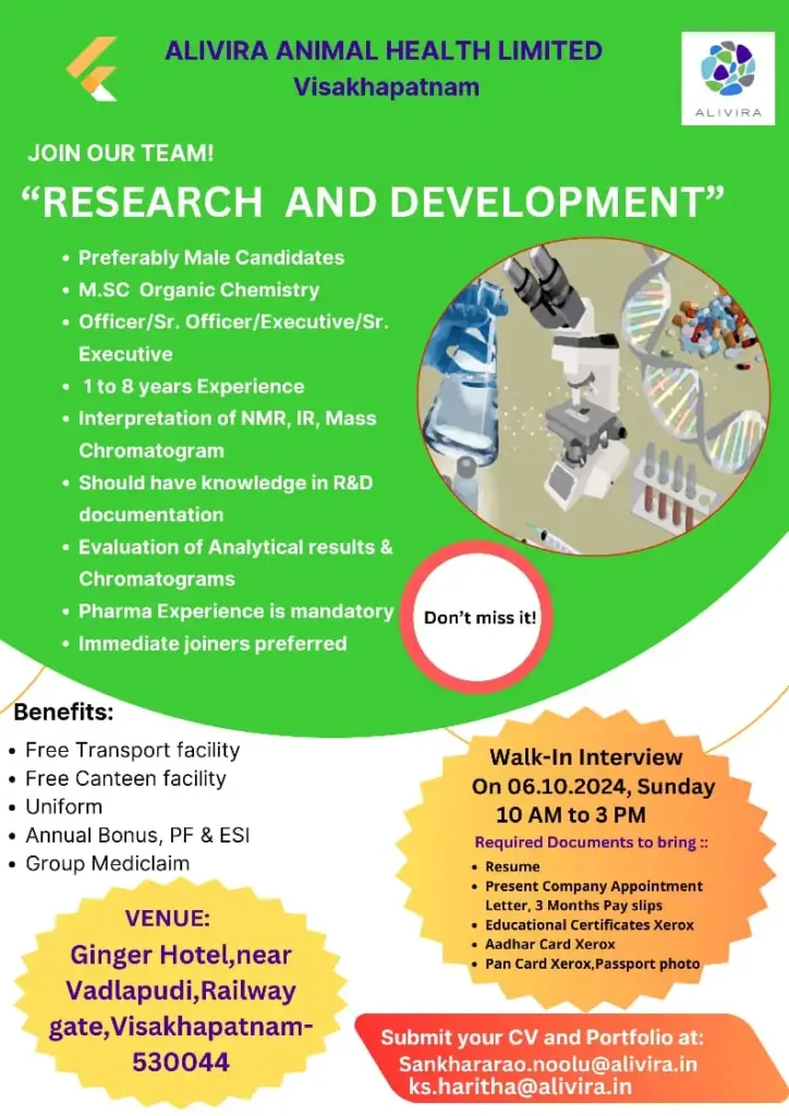 Alivira Animal Health Hiring for Research and Development Alivira Animal Health Hiring for Research and Development