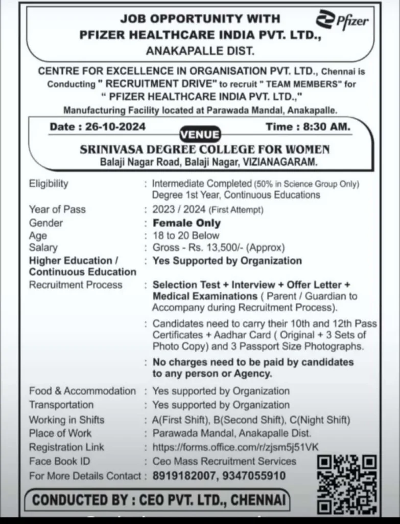 Pfizer Hiring for FRESHERS - Team Members Pfizer Hiring for FRESHERS - Team Members