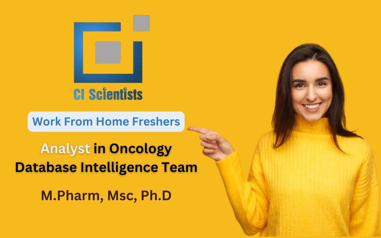 Work from Home Freshers Needed As Analyst in Ci Scientists