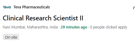 Teva Pharmaceutical Hiring Clinical Research scientist Teva Pharmaceutical Hiring Clinical Research scientist
