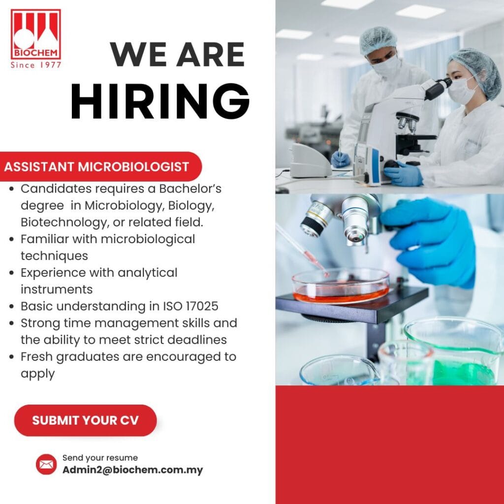 BIOCHEM Hiring for Assistant Microbiologist BIOCHEM Hiring for Assistant Microbiologist