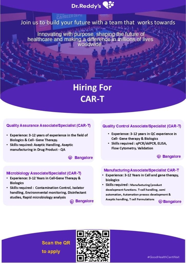 Dr. Reddy’s Hiring for Quality Assurance/ Quality Control/ Microbiology/ Manufacturing Dr. Reddy’s Hiring for Quality Assurance/ Quality Control/ Microbiology/ Manufacturing