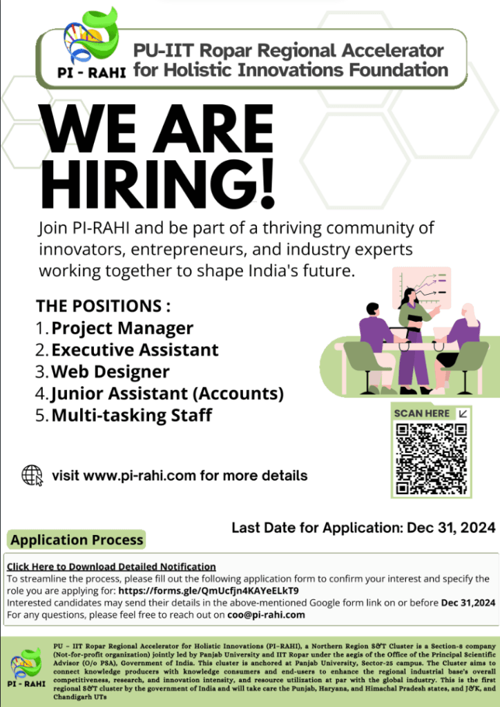PI-RAHI Hiring for Project Manager, Executive Assistant, Web Designer, Junior Assistant (Accounts), Multi-tasking Staff PI-RAHI Hiring for Project Manager, Executive Assistant, Web Designer, Junior Assistant (Accounts), Multi-tasking Staff