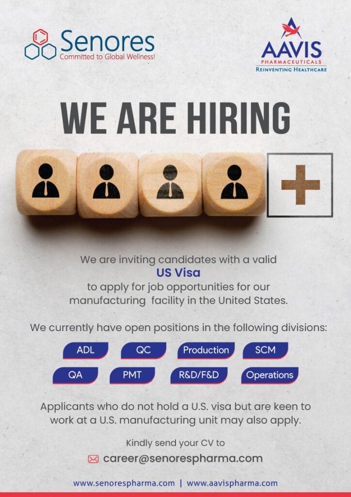 Senores Pharma Hiring for Production/ Quality Control/ Quality Assurance/ ADL/ R&D & F&D/ SCM/ Operations Senores Pharma Hiring for Production/ Quality Control/ Quality Assurance/ ADL/ R&D & F&D/ SCM/ Operations