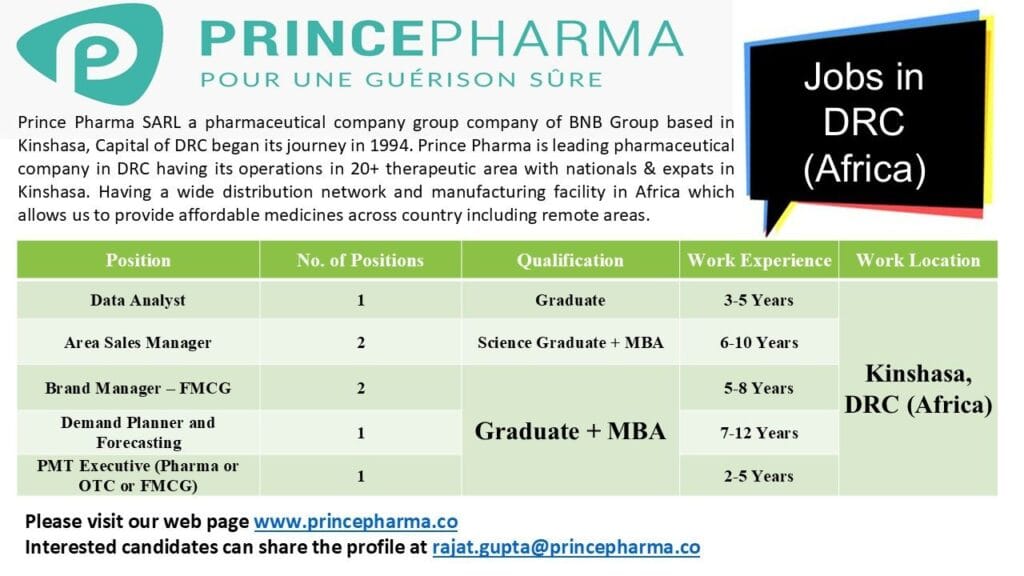 Prince Pharma Hiring for Data Analyst/ Area Sales Manager/ Brand Manager/ Demand Planner and Forecasting/PMT Executive Prince Pharma Hiring for Data Analyst/ Area Sales Manager/ Brand Manager/ Demand Planner and Forecasting/PMT Executive