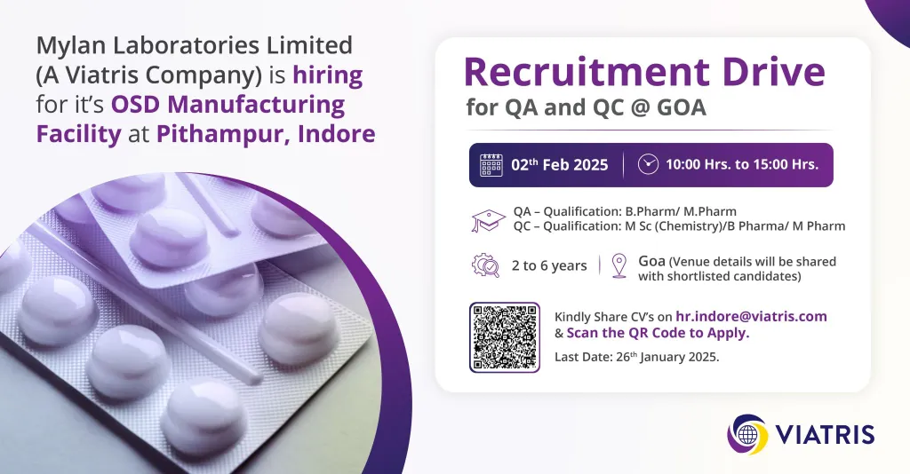 Mylan Laboratories Hiring for Quality Assurance / Quality Control / Engineering Mylan Laboratories Hiring for Quality Assurance / Quality Control / Engineering