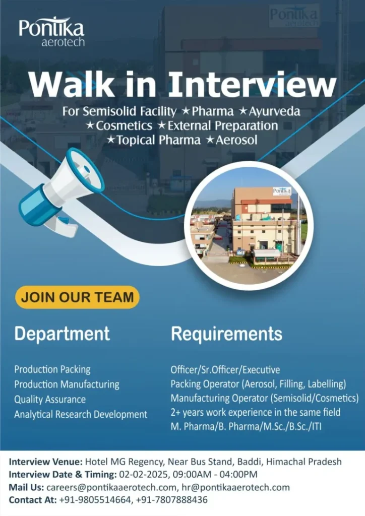 Pontika Aerotech Hiring for Production / Packing / Quality Assurance / AR&D Pontika Aerotech Hiring for Production / Packing / Quality Assurance / AR&D