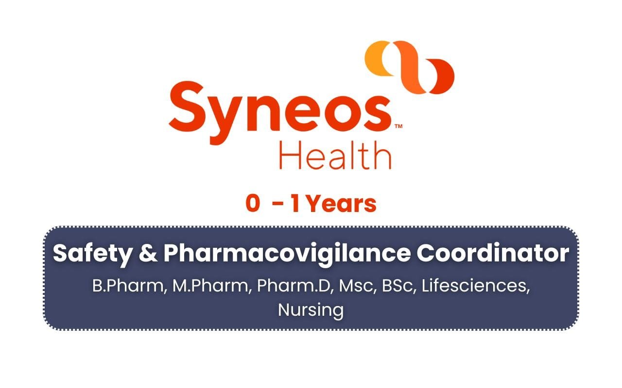 Syneos Health Hiring Safety Pharmacovigilance Coordinator
