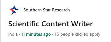 Southern Star Research CRO Hiring for Scientific Writer (remote) Southern Star Research CRO Hiring for Scientific Writer (remote)