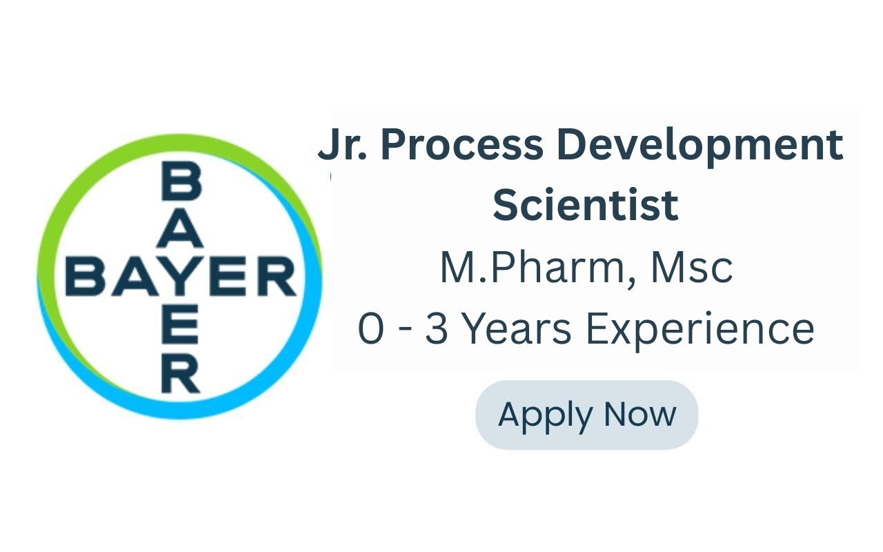 Bayer Hiring Freshers in R&D as Jr. Process Development Scientist