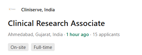 Cliniserve, India Hiring Freshers as Clinical Research Associate Cliniserve, India Hiring Freshers as Clinical Research Associate