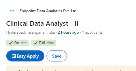 Clinical Data Analyst Job Opening at Endpoint Data Analytics Clinical Data Analyst Job Opening at Endpoint Data Analytics