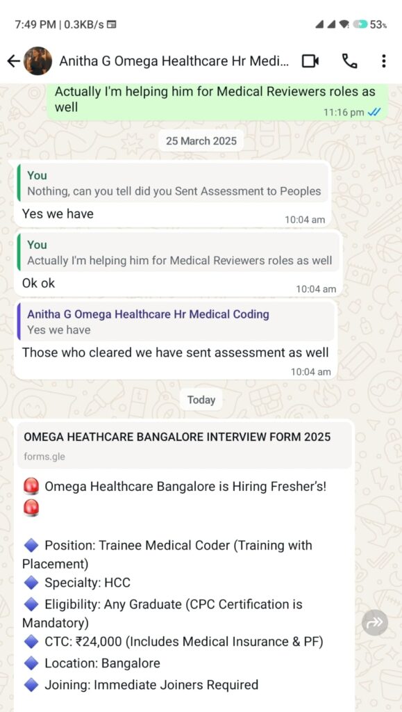 Omega Healthcare Hiring Freshers for Trainee Medical Coder – Immediate Joiners! Omega Healthcare Hiring Freshers for Trainee Medical Coder – Immediate Joiners!