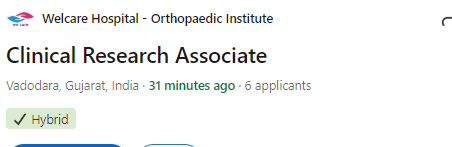 Clinical Research Associate Job Opening at Welcare Hospital Clinical Research Associate Job Opening at Welcare Hospital