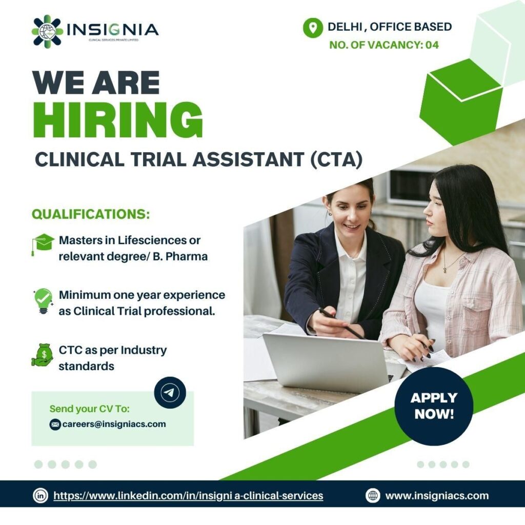 Insignia Clinical Services Hiring for Clinical Trial Assistant Insignia Clinical Services Hiring for Clinical Trial Assistant