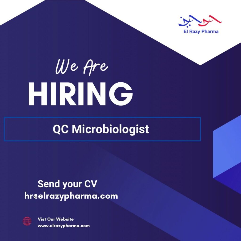 ElRazy Pharmaceuticals Hiring FRESHERS for QC Microbiologist ElRazy Pharmaceuticals Hiring FRESHERS for QC Microbiologist