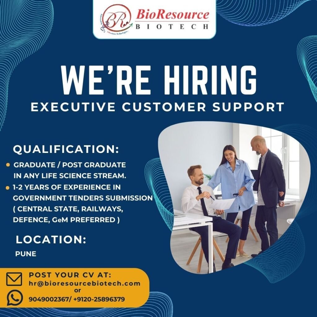 BioResource Biotech Hiring for Customer Support – Pune BioResource Biotech Hiring for Customer Support – Pune