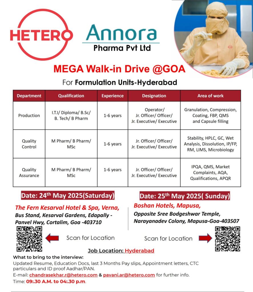 Hetero & Annora Hiring for Production, Quality Control, or Quality Assurance Hetero & Annora Hiring for Production, Quality Control, or Quality Assurance