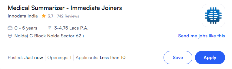Work as a Medical Summarizer at Innodata | 3-4.75 LPA Work as a Medical Summarizer at Innodata | 3-4.75 LPA