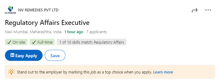Regulatory Affairs Executive Job – NV Remedies Regulatory Affairs Executive Job – NV Remedies