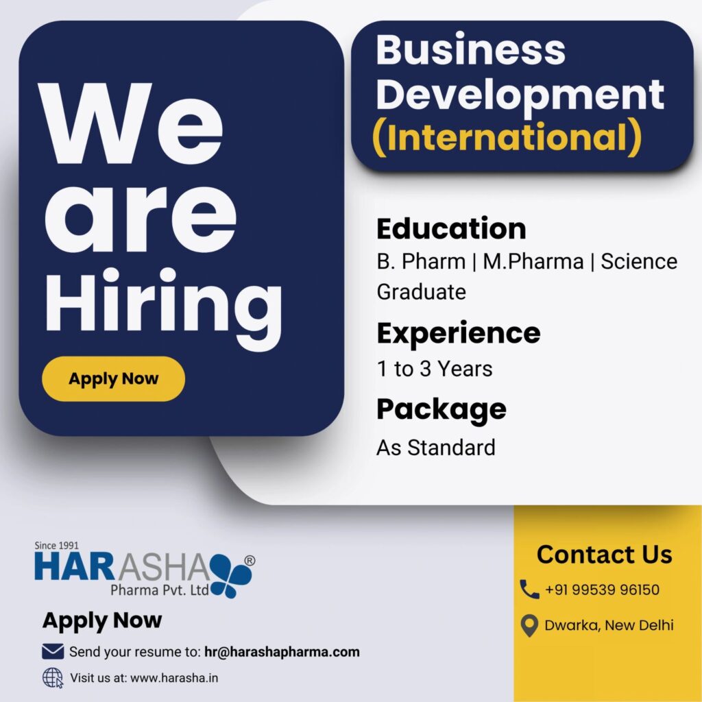 Harasha Pharma Hiring for Business Development (International) Job Harasha Pharma Hiring for Business Development (International) Job
