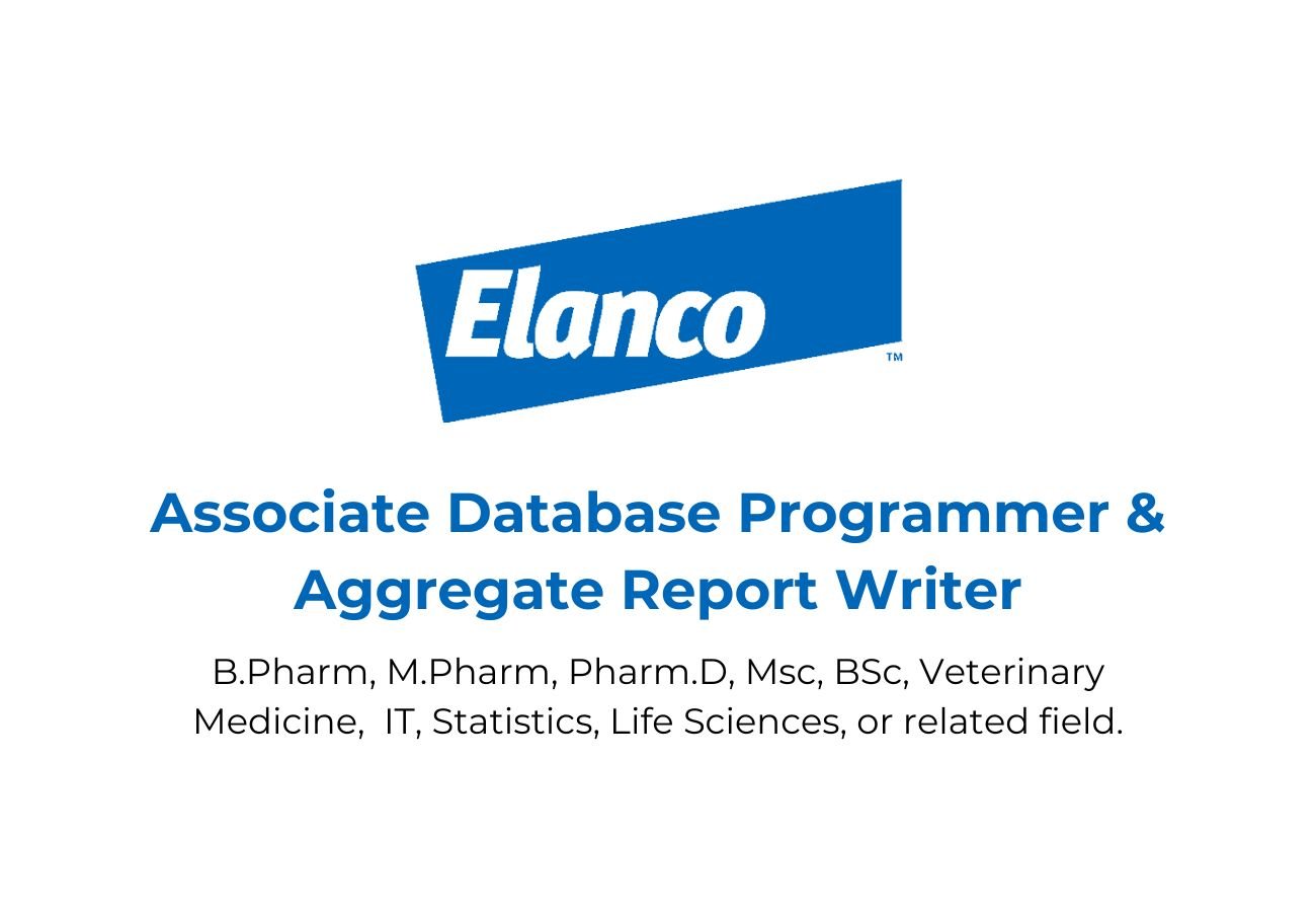 Elanco hiring database programmer report writer jobs
