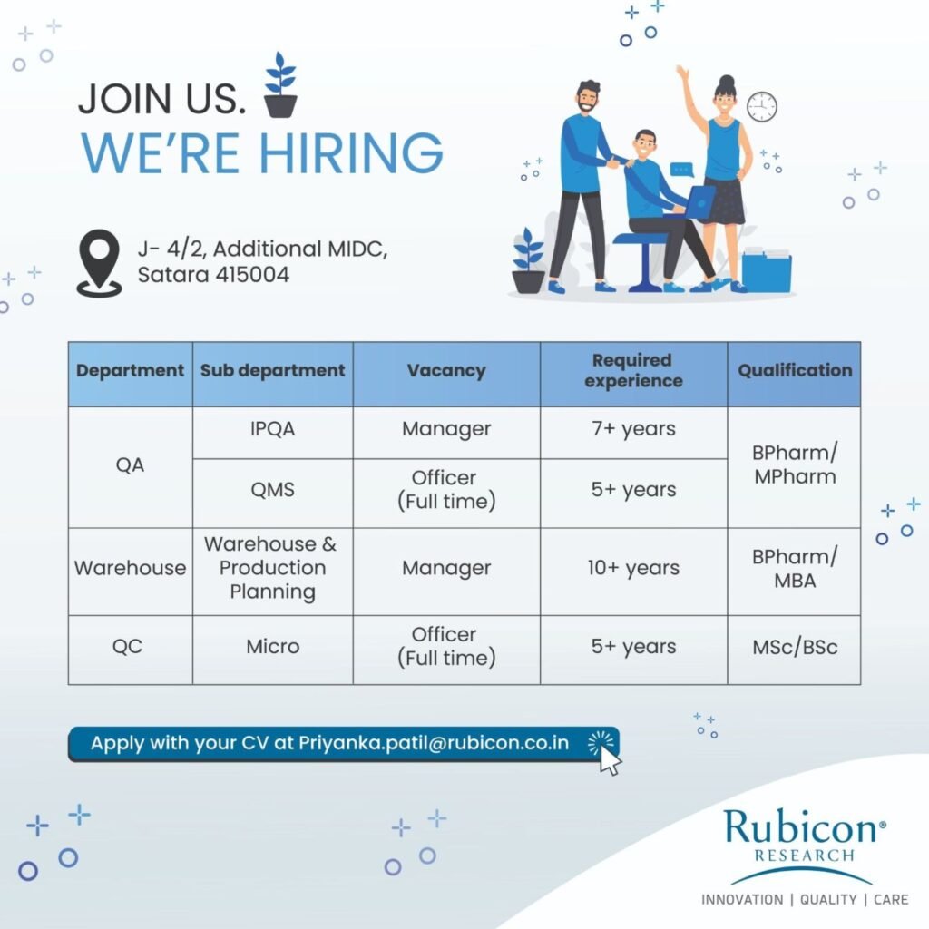 Quality Control, Quality Assurance & Warehouse Positions at Rubicon - Apply Now Quality Control, Quality Assurance & Warehouse Positions at Rubicon - Apply Now