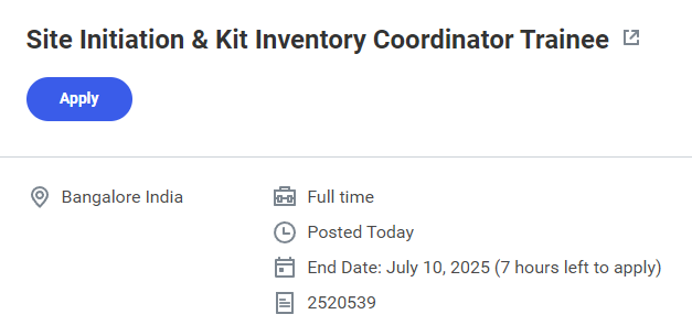 Site Initiation & Kit Inventory Coordinator Trainee – Labcorp Site Initiation & Kit Inventory Coordinator Trainee – Labcorp