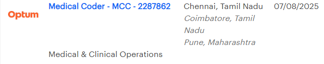 HCC Medical Coding Job | Optum Hiring in Chennai, Coimbatore, Pune HCC Medical Coding Job | Optum Hiring in Chennai, Coimbatore, Pune