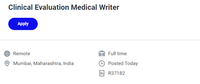 Clinical Evaluation Medical Writer at Medtronic – Remote Opportunity (0 - 2 Years) Clinical Evaluation Medical Writer at Medtronic – Remote Opportunity (0 - 2 Years)
