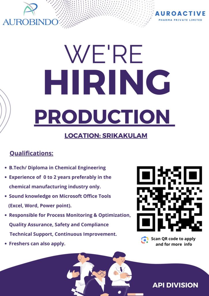 Production Officer Job Opening at Aurobindo Pharma (0 - 2 years exp) Production Officer Job Opening at Aurobindo Pharma (0 - 2 years exp)