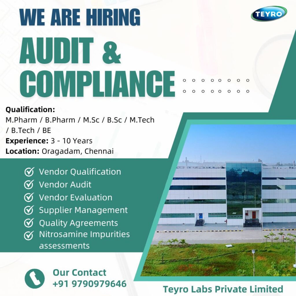 Teyro Labs Hiring for M.Pharm, B.Pharm, M.Sc, B.Sc, M.Tech, B.Tech, BE - Candidates Teyro Labs Hiring for M.Pharm, B.Pharm, M.Sc, B.Sc, M.Tech, B.Tech, BE - Candidates