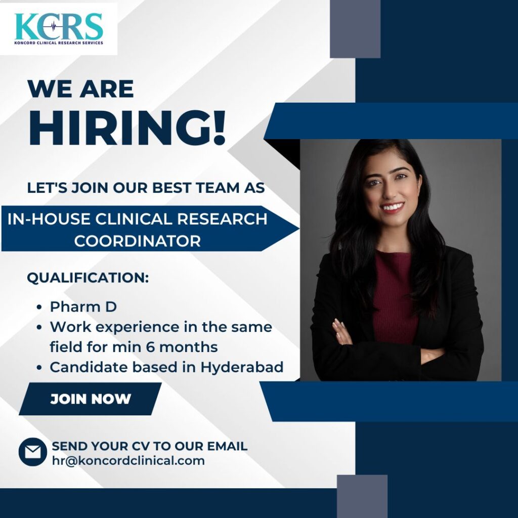 In-House Clinical Research Coordinator Job at Koncord In-House Clinical Research Coordinator Job at Koncord
