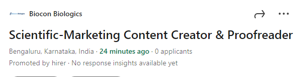 Scientific-Marketing Content Creator Job at Biocon Biologics