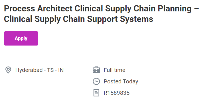 Process Architect Job at BMS | Clinical Supply Chain Process Architect Job at BMS | Clinical Supply Chain