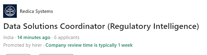 Data Solutions Coordinator Job at Redica Systems in India Data Solutions Coordinator Job at Redica Systems in India