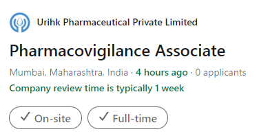 Pharmacovigilance Associate Job at Urihk Pharma Pharmacovigilance Associate Job at Urihk Pharma