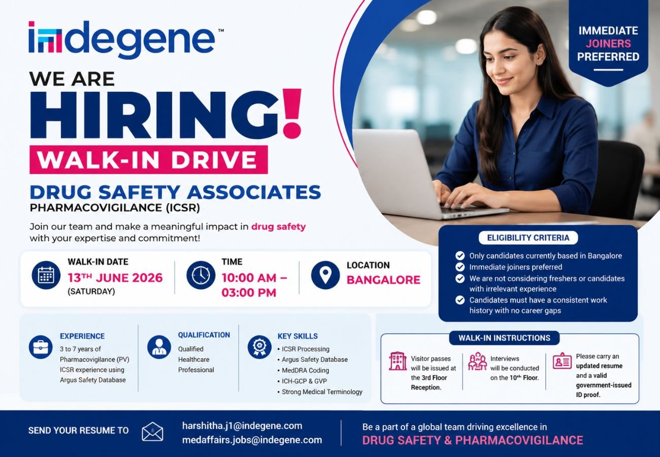 Indegene Hiring Drug Safety Associates