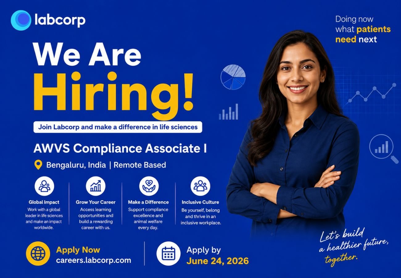 Labcorp Hiring AWVS Compliance Associate I (Regulatory Role)
